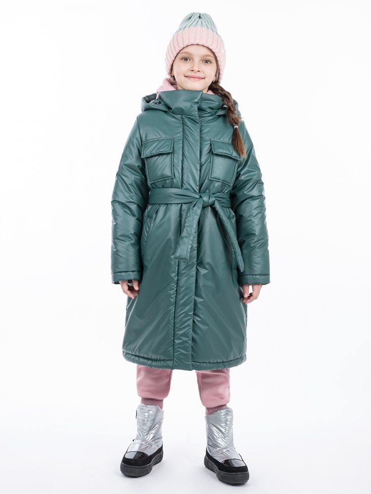 Пальто для девочки  6з3622  цвет:  эвкалипт NIKASTYLE