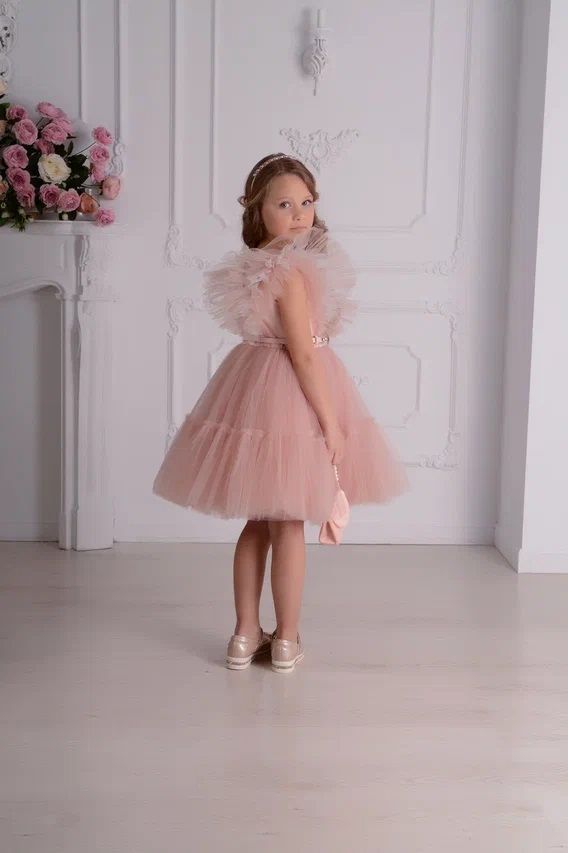 Платье нарядное Колибри  цвет: пудровый Lila Style