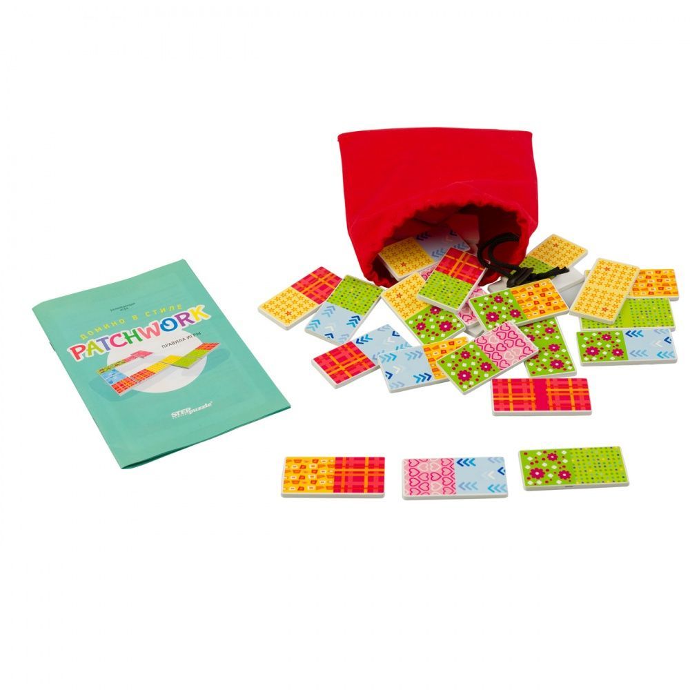 Развивающая игра из дерева "Домино в стиле patchwork" 89815 Step Puzzle