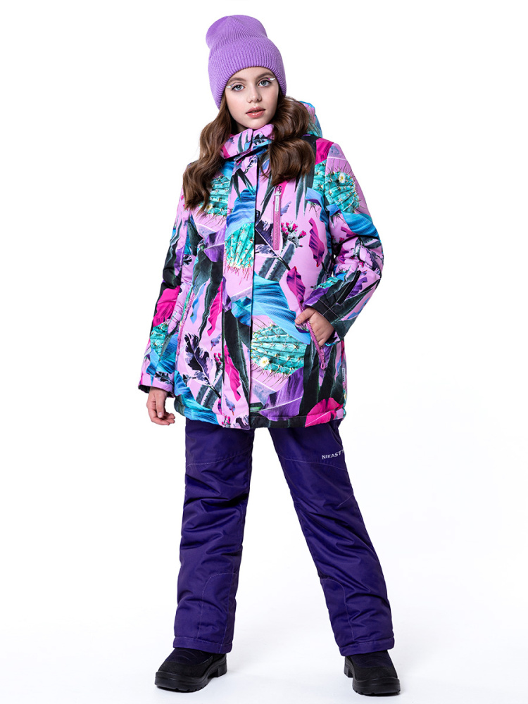 Костюм для девочки  7з3623 цвет:  розовый/черничный  NIKASTYLE