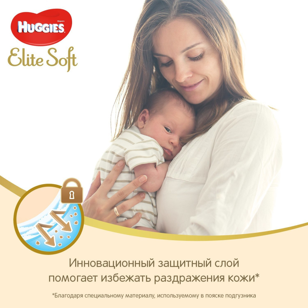 Подгузники Элит Софт 0+ (до 3,5кг/50шт) Huggies