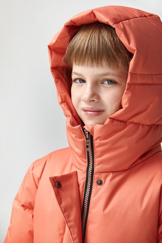 Пальто для девочки Альхена FW2022093-И цвет: коралловый BRINCO