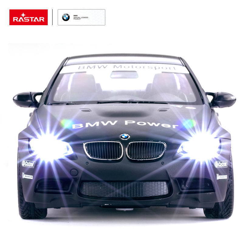 Машина Rastar РУ 1:14 BMW M3 Цвет Черный матовый, светящиеся фары 48000B  