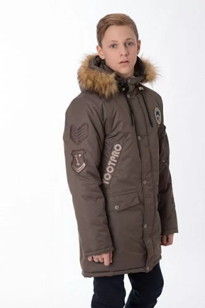 Куртка для мальчика 3531/М серо-коричневая YOOT купить по доступным ценам в  Омске
